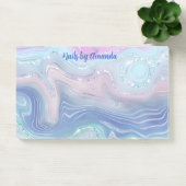 Moderne roze en blauwe Waterverf zwemt Glitter Post-it® Notes (Kantoor)