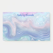 Moderne roze en blauwe Waterverf zwemt Glitter Post-it® Notes (Voorkant)