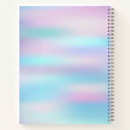 Moderne roze en blauwe wazige achtergrond notitieboek (Achterkant)