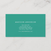 Moderne roze en Blauwgroen gelaagde geometrische f Visitekaartje (Achterkant)