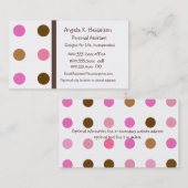 Moderne roze en bruin visitekaartje (Voorkant / Achterkant)