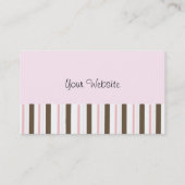 Moderne roze en bruine strepen visitekaartje (Achterkant)