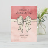 Moderne Roze en Crème Bow QR Code Bach Kaart (Staand voorkant)