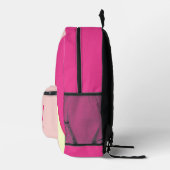 Moderne Roze en Crème Lineaire Aangepaste Rugzak (Rechts)