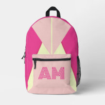Moderne Roze en Crème Lineaire Aangepaste Rugzak