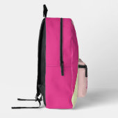 Moderne Roze en Crème Lineaire Aangepaste Rugzak (Links)
