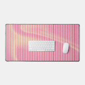 Moderne Roze en Gouden Abstracte Geribbelde Textuu Bureaumat (Keyboard & Muis)