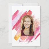 Moderne roze en gouden Afstuderen Dank u wel Inv Kaart (Voorkant)