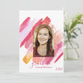 Moderne roze en gouden Afstuderen Kaart (Staand voorkant)