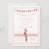 Moderne roze en gouden ballerina verjaardagsuitnod kaart (Voorkant)