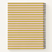 Moderne roze en gouden gestreepte notitieboek (Achterkant)