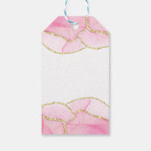 Moderne Roze en Gouden Heer en Mevrouw Cadeaulabel (Achterkant)