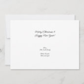 Moderne roze en gouden kerstfoto notitiekaartje (Achterkant)