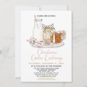 Moderne roze en gouden kerstkoekjes Exchange Party Kaart (Voorkant)