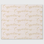 Moderne Roze en Gouden Letter Congratulaties Cadeaupapier (Vlak)