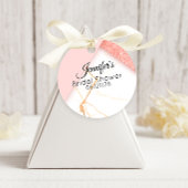 Moderne Roze en Gouden Marmer Bedankjes Labels