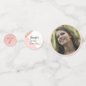 Moderne Roze en Gouden Marmer Confetti (Voorkanten)