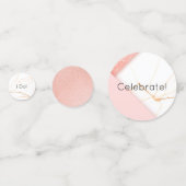 Moderne Roze en Gouden Marmer Confetti (Achterkanten)