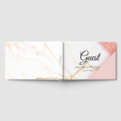 Moderne roze en gouden marmer gastenboek (Volledig)