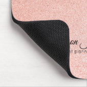 Moderne Roze en Gouden Marmer Glitter Muismat (Hoek)