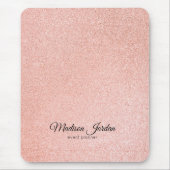 Moderne Roze en Gouden Marmer Glitter Muismat (Voorkant)