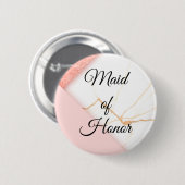 Moderne Roze en Gouden Marmer Maagd van Eer Ronde Button 5,7 Cm (Voorkant /achterkant)