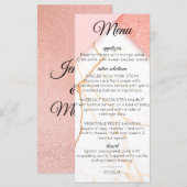Moderne Roze en Gouden Marmer Menu (Voorkant / Achterkant)