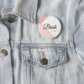 Moderne Roze en Gouden Marmeren Bruid Ronde Button 5,7 Cm (In situ)