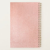 Moderne Roze en Gouden Marmeren Douane Planner (Achterkant)