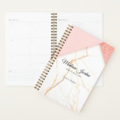 Moderne Roze en Gouden Marmeren Douane Planner (Display)