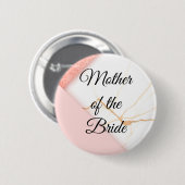 Moderne Roze en Gouden Marmeren Moeder van de Brui Ronde Button 5,7 Cm (Voorkant /achterkant)