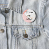 Moderne Roze en Gouden Marmeren Moeder van de Brui Ronde Button 5,7 Cm (In situ)