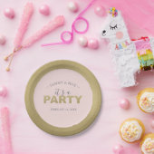 Moderne Roze en Gouden Meisjesfeestje Papieren Bordje (Feest)