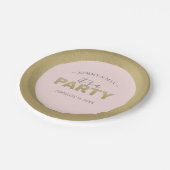 Moderne Roze en Gouden Meisjesfeestje Papieren Bordje (Gekanteld)