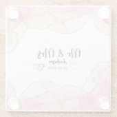 Moderne Roze en Gouden Mr en Mrs Glazen Onderzetter (Achterkant)