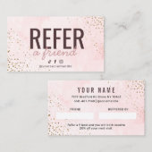 Moderne roze en gouden referentie een vriendenkaar visitekaartje (Voorkant / Achterkant)