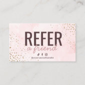 Moderne roze en gouden referentie een vriendenkaar visitekaartje (Voorkant)