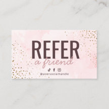 Moderne roze en gouden referentie een vriendenkaar