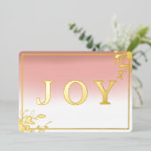 Moderne Roze en Gouden Waterverf  Folie Feestdagenkaart (Staand Voorkant)