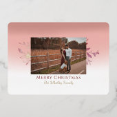 Moderne Roze en Gouden Waterverf  Folie Feestdagenkaart (Achterkant)