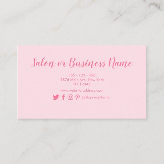 Moderne roze en gouden Waterverf Klantenkaartje (Achterkant)