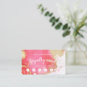 Moderne roze en gouden Waterverf Visitekaartje (Staand voorkant)