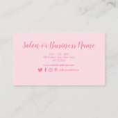 Moderne roze en gouden Waterverf Visitekaartje (Achterkant)