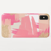 Moderne roze en goudglitter Abstract patroon Case-Mate iPhone Case (Achterkant (horizontaal))