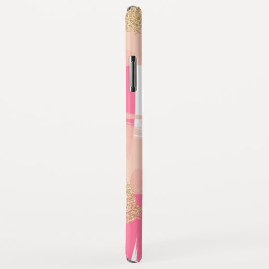 Moderne roze en goudglitter Abstract patroon Case-Mate iPhone Case (Achterkant/rechts)