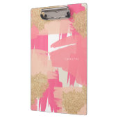Moderne roze en goudglitter Abstract patroon Klembord (Links)