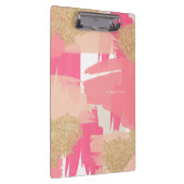 Moderne roze en goudglitter Abstract patroon Klembord (Rechts)
