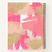 Moderne roze en goudglitter Abstract patroon Notitieboek (Achterkant)
