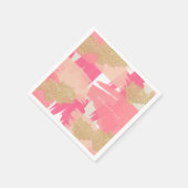 Moderne roze en goudglitter Abstract patroon Servet (Hoek)