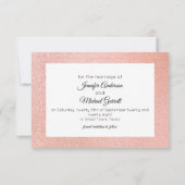 Moderne roze en goudglitter marmer save the date (Achterkant)